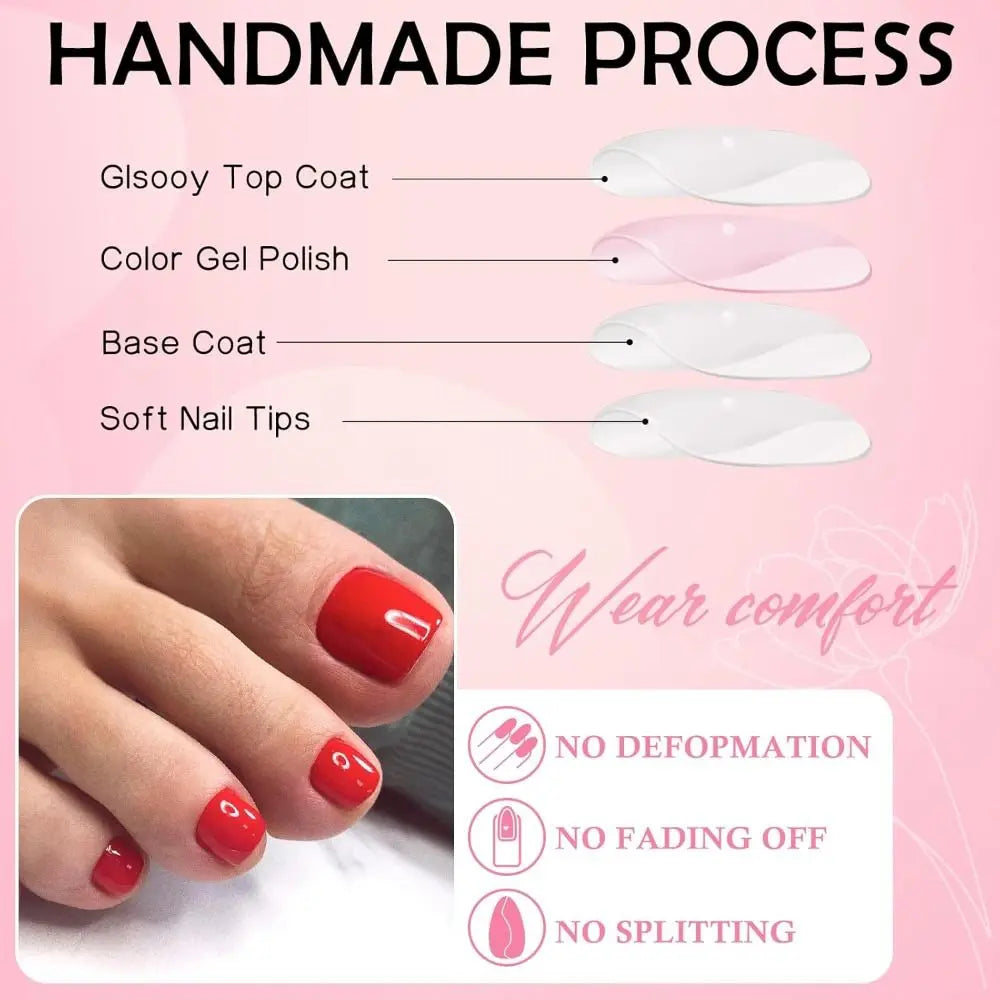120pcs New Pure Color Press on Toenails Acrylic Artificial Fake Toe Nails Fake Toenail Women